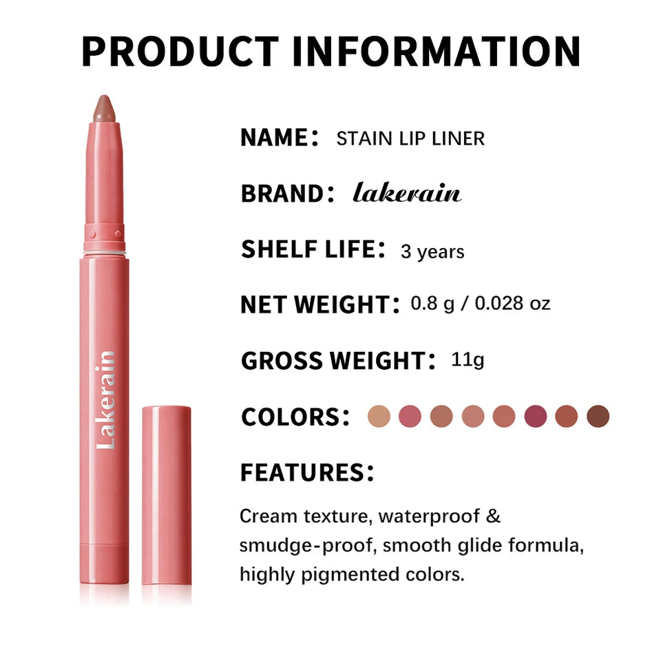 Daily Makeup Stain Lip Liner Pencil for Long Lasting Matte Definition - 19