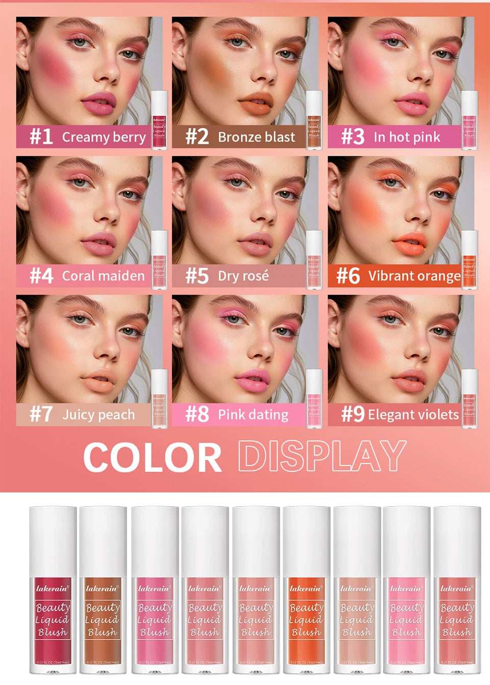 Daily Makeup Beauty Liquid Blush for a Natural Flawless Finish Look - 8