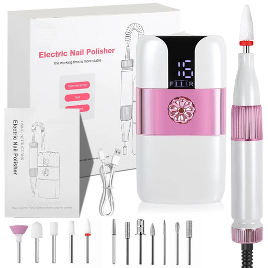 Home salon manicure electric nail drill set for smooth gel and acrylic