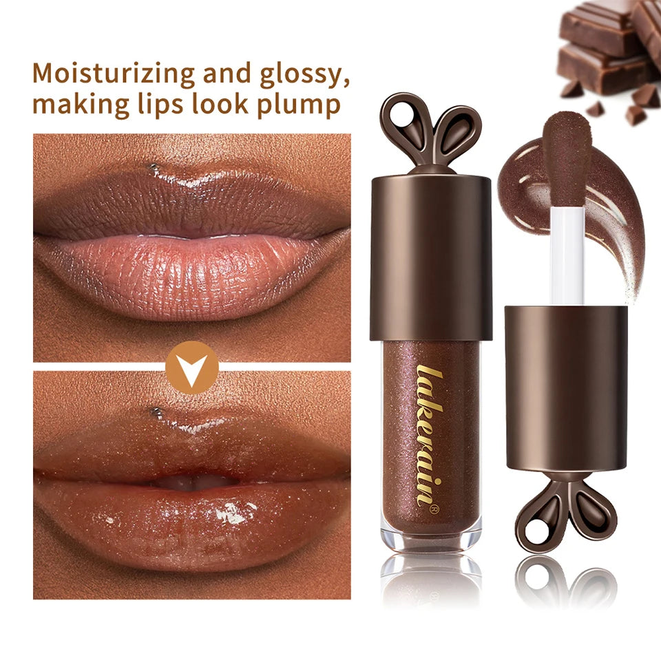 Daily Makeup Lip Gloss Deep Moisturizing Chocolate Glow Lip Care Cosmetics - 10