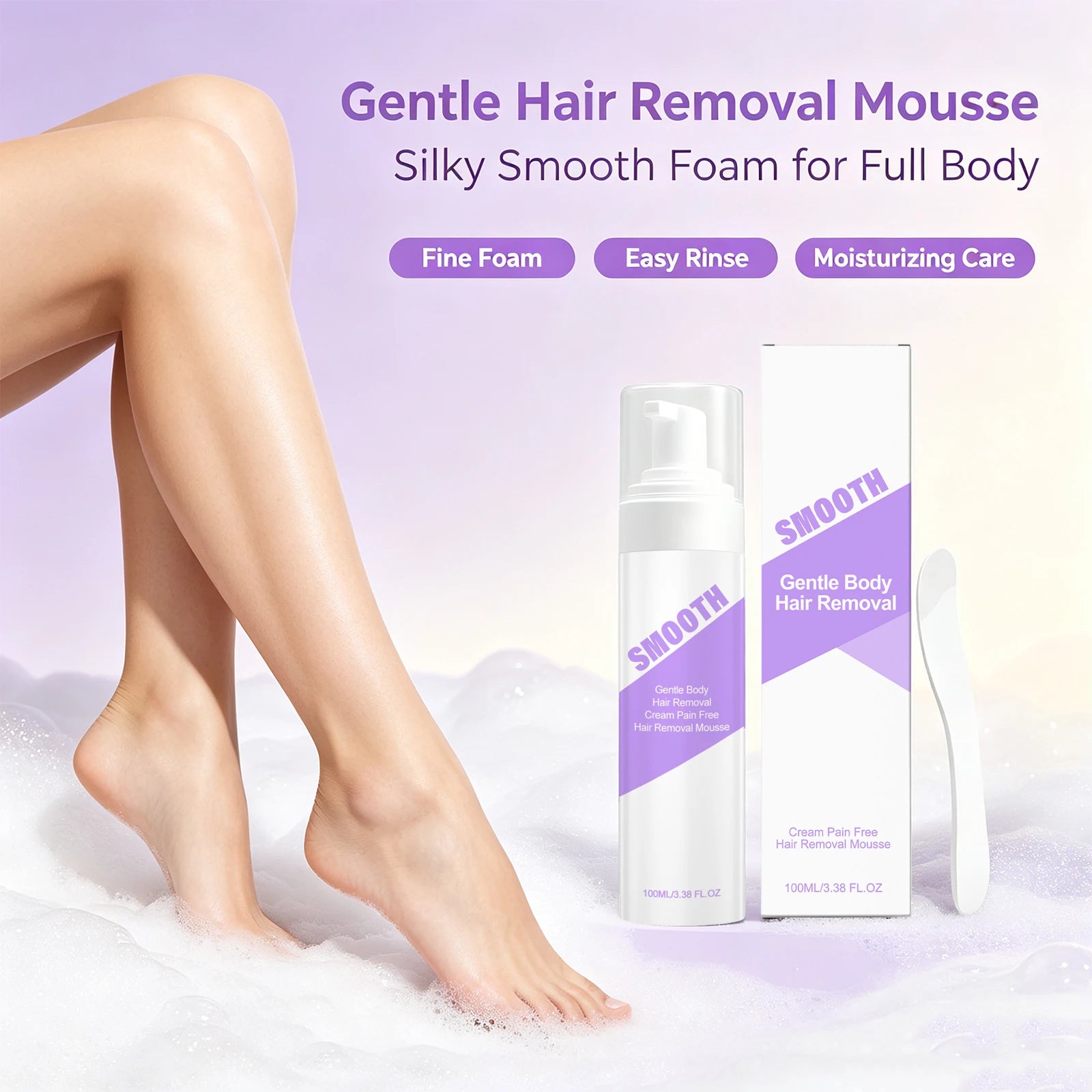 Smooth Skin Hair Removal Mousse for Painless and Easy Body Grooming - 4