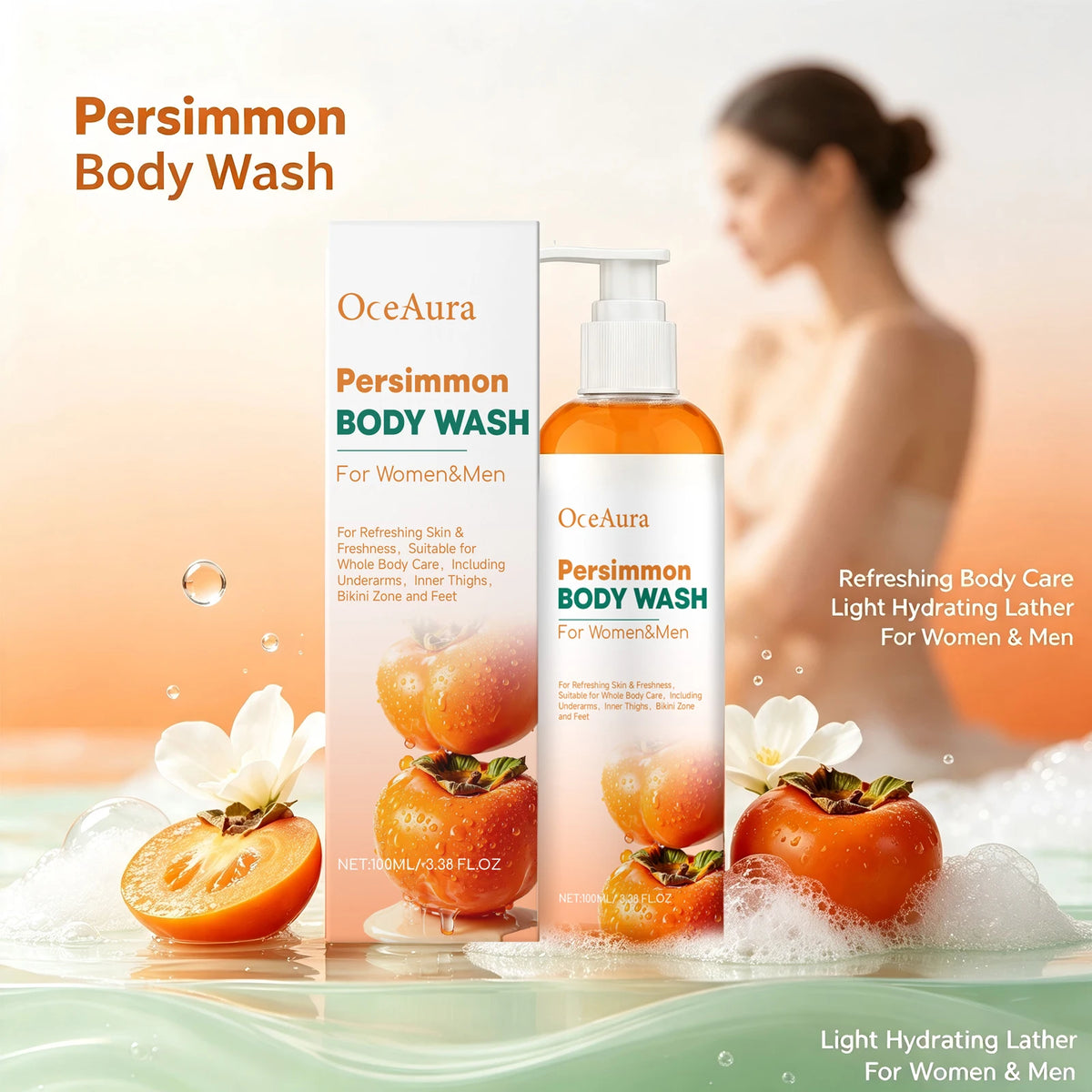 Daily Shower Persimmon Body Wash Sweat Odor Eliminating Natural Gel