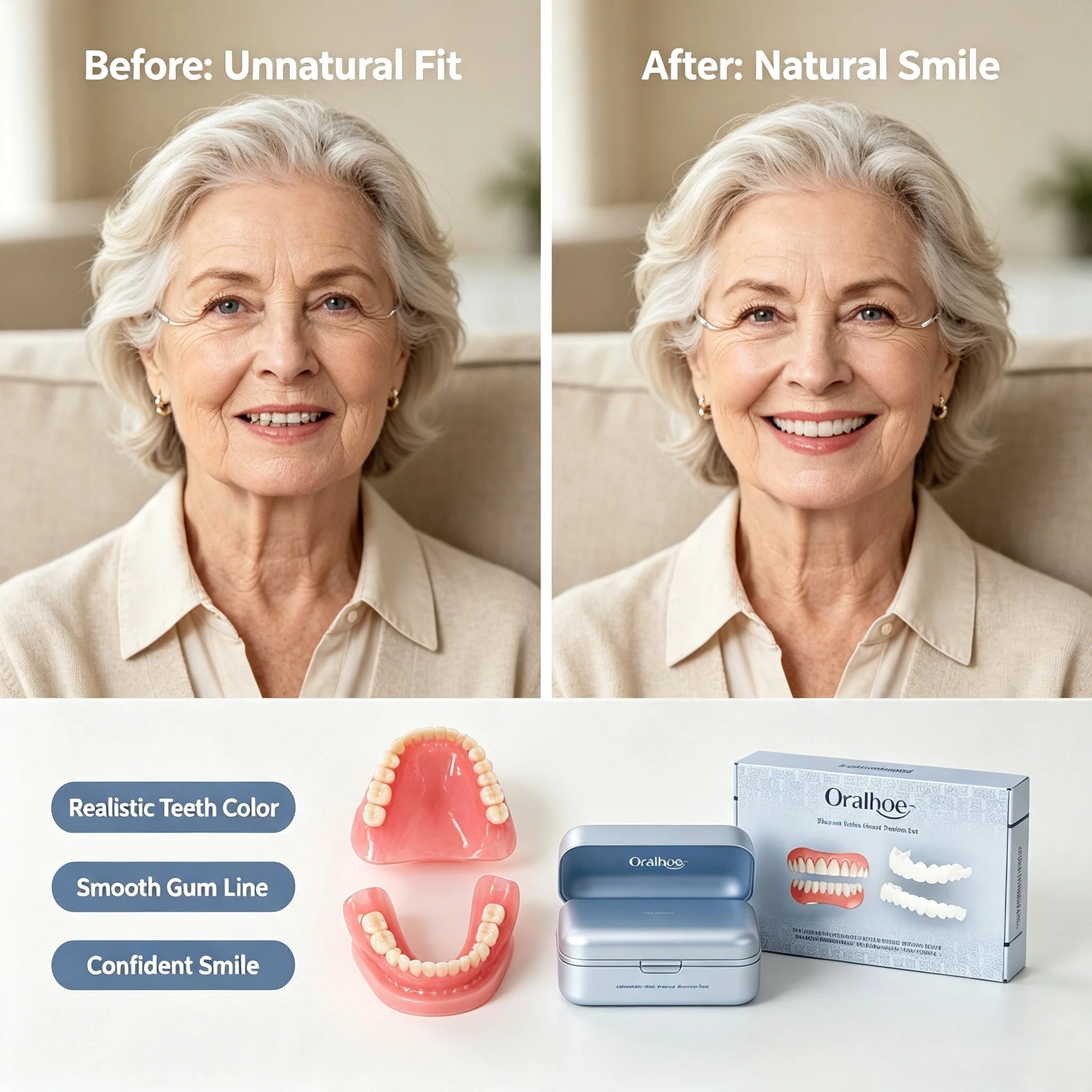 Daily Smile Adjustable Silicone False Teeth Kit for Natural Comfort - 2