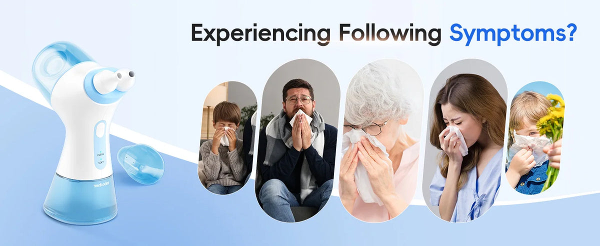 Sinus allergy relief nasal irrigation system for easy congestion care
