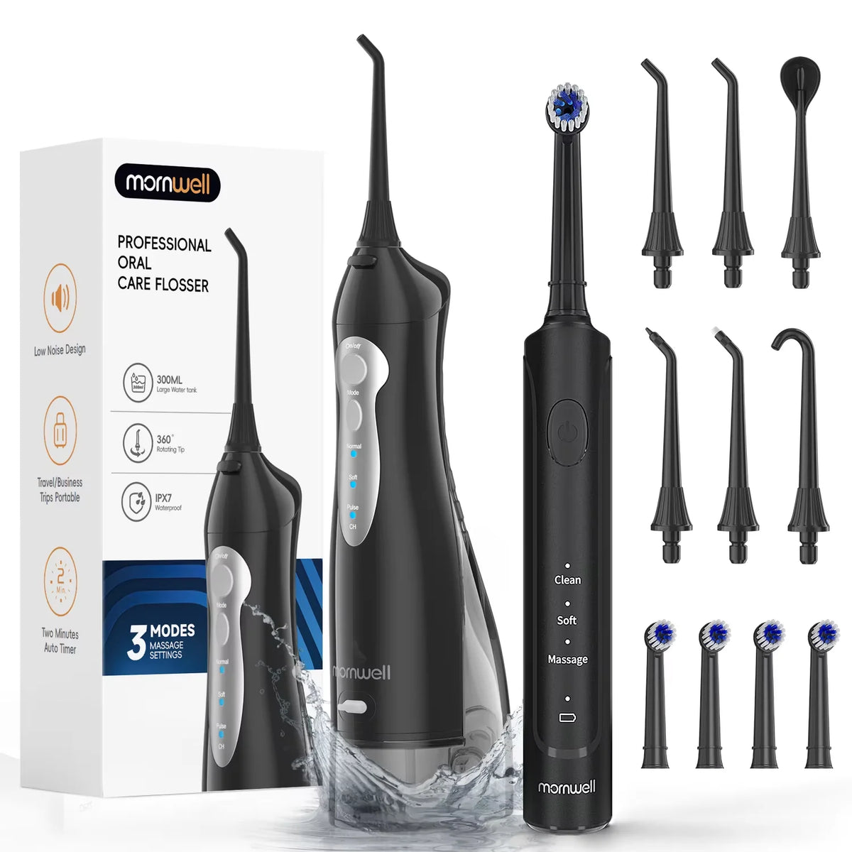 Home Dental Care Portable Water Flosser and Electric Toothbrush Set