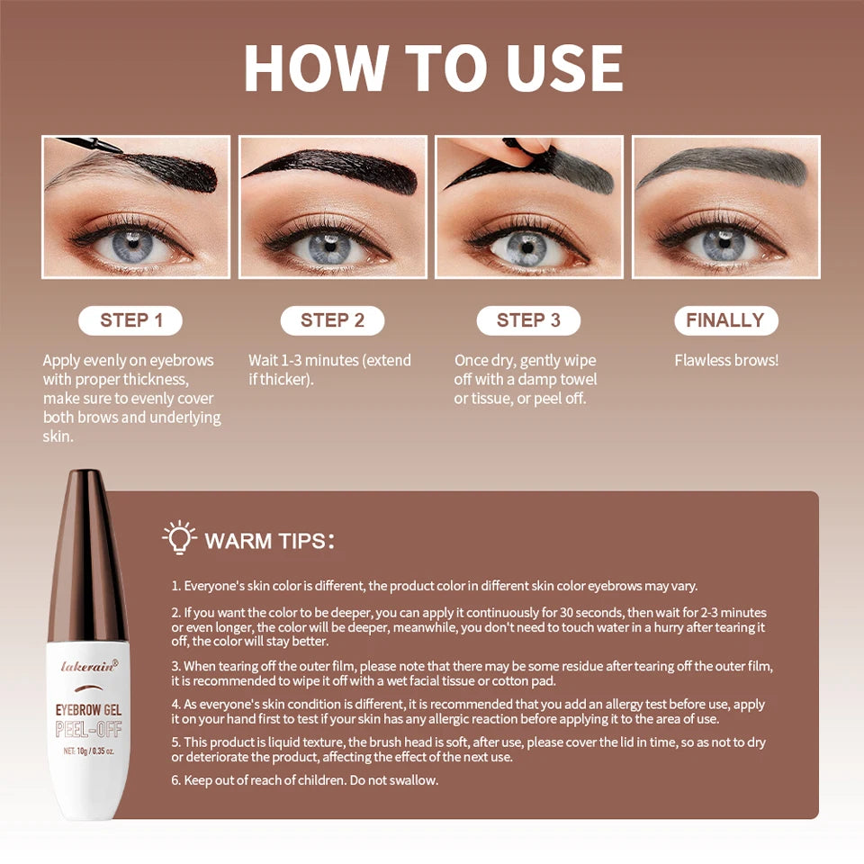 Daily Makeup Routine Eyebrow Gel Tattoo for Long Lasting Waterproof Wear - 16