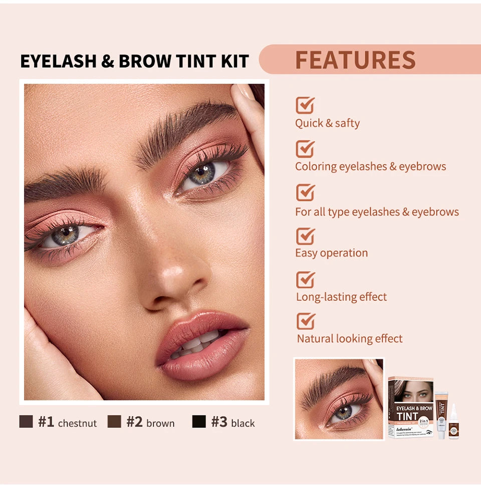 Daily Makeup Eyelash and Brow Tint Kit for Natural Looking Eyebrows - 12