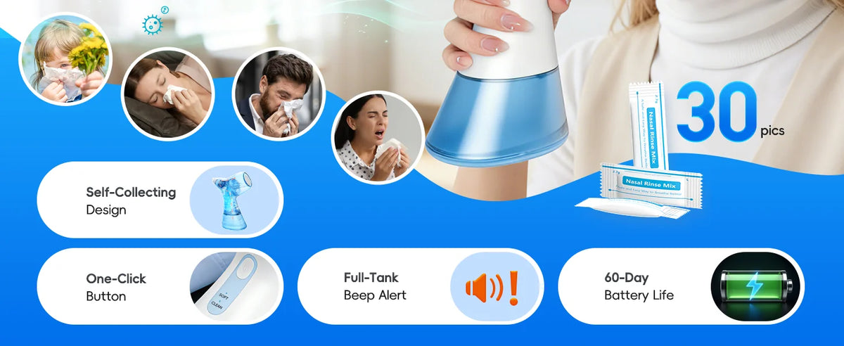 For Nasal Discomfort Electric Sinus Rinse Machine with Dual Water Tank