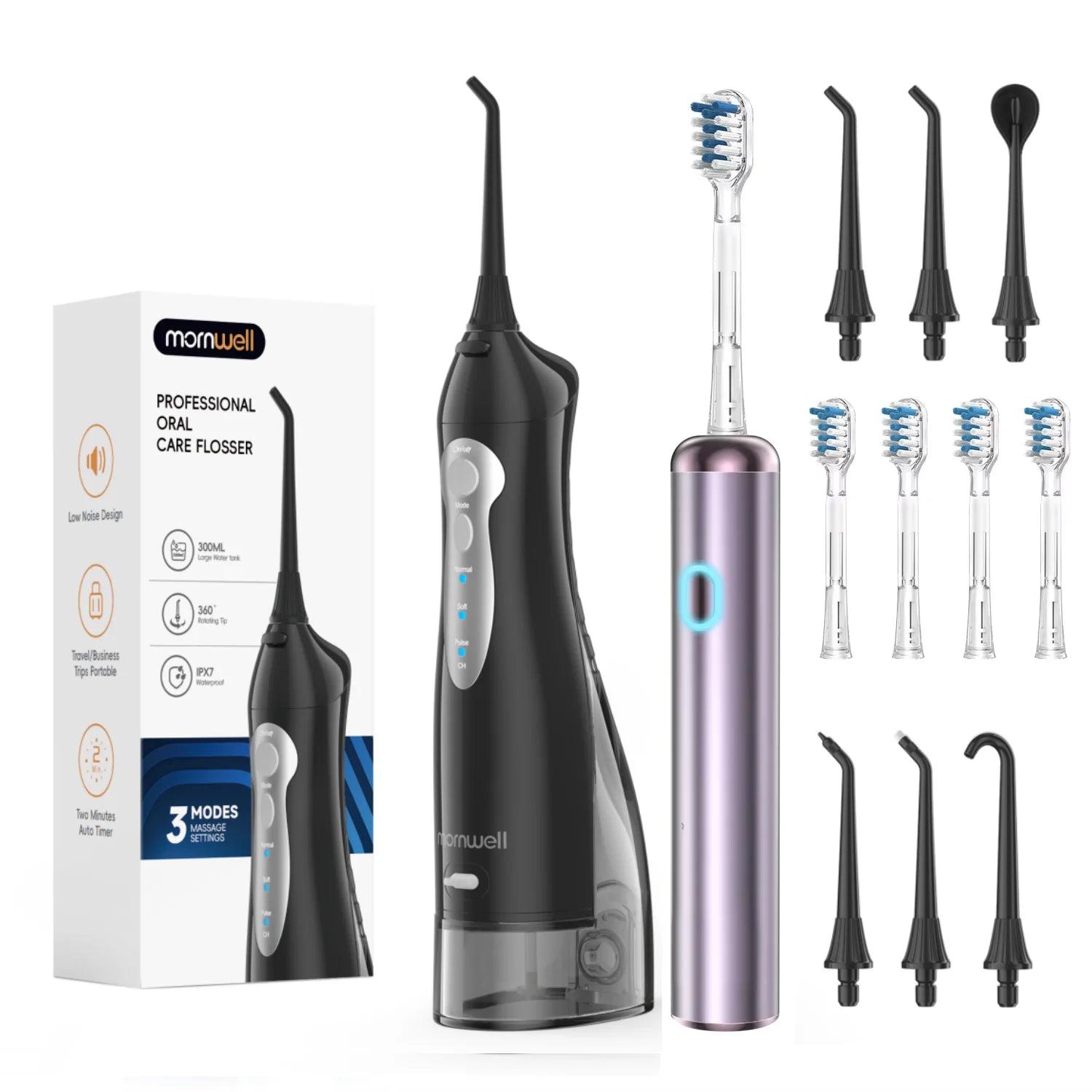 Bathroom Oral Care Portable Water Flosser and Electric Toothbrush Combo - 23