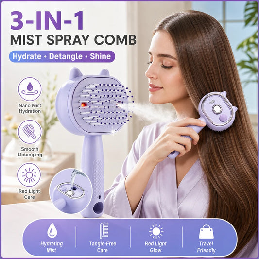 Daily Hair Care Electric Spray Massage Comb for Frizzy Hair and Scalp
