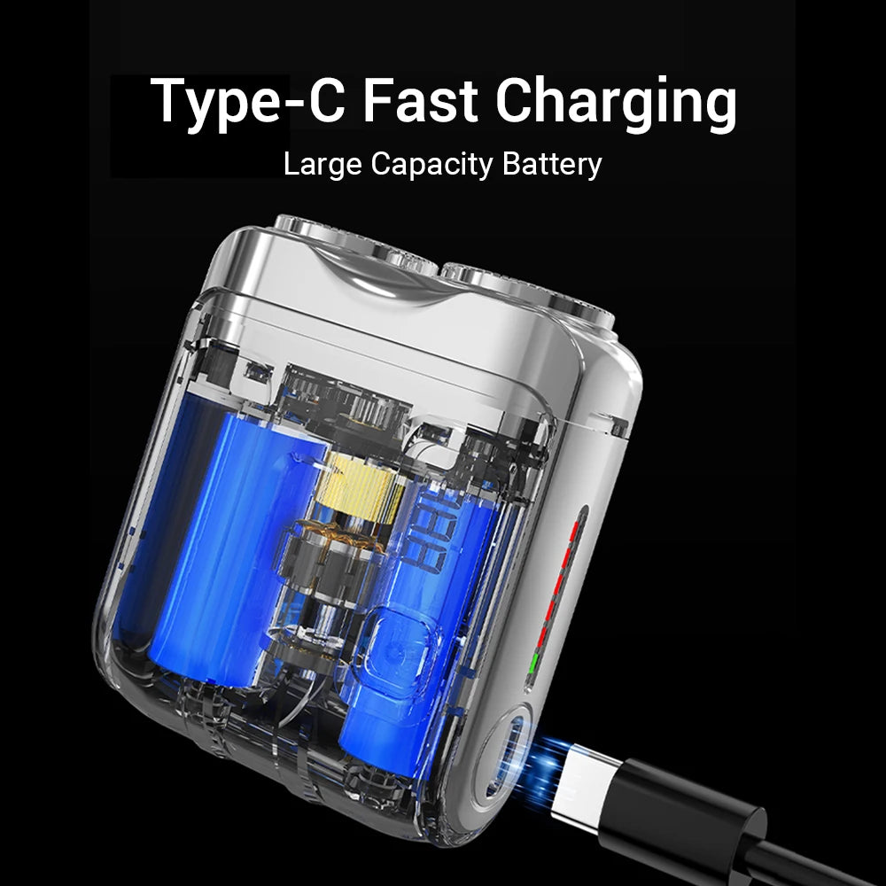 Travel Electric Smart Shaver with Dual Blade and Digital Display
