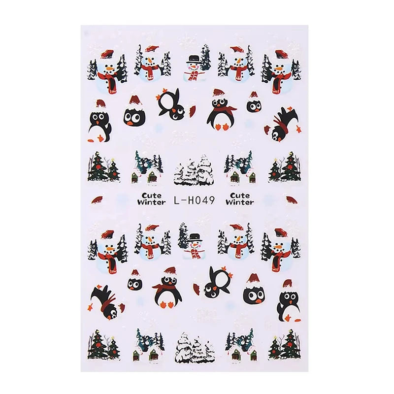 Christmas party nail art decor winter sticker for holiday manicure styling