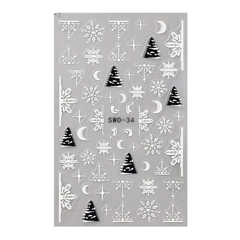 Christmas party nail art decor winter sticker for holiday manicure styling