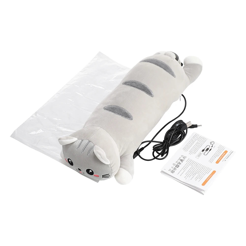 Cram relief usb heating pad cat shaped soft plush pillow hot compress - 16