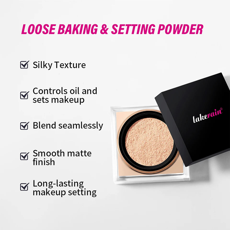 Daily Makeup Routine Loose Setting Powder for Flawless Matte Finish