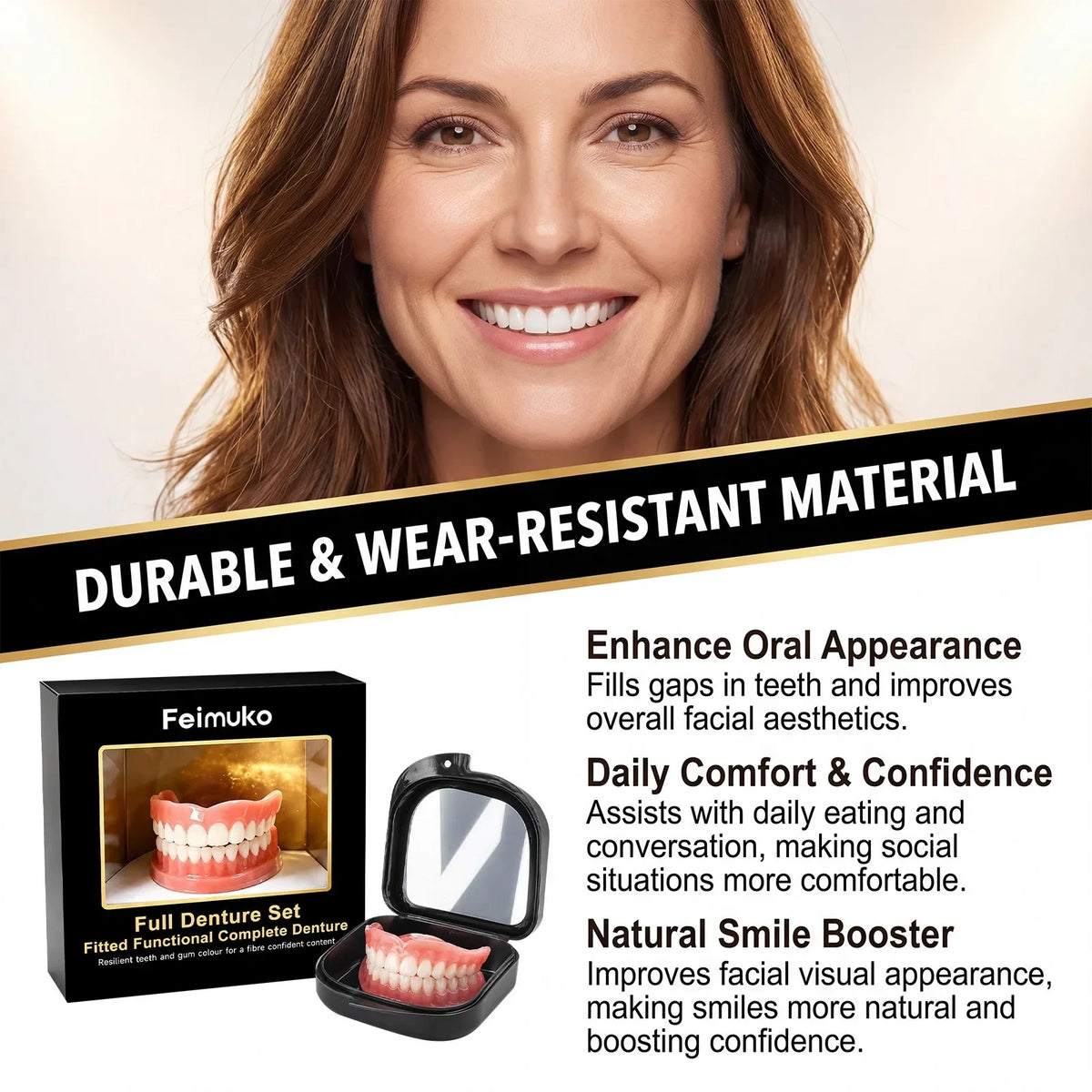 Daily Oral Care Silicone Dentures For Natural Smile And Comfort