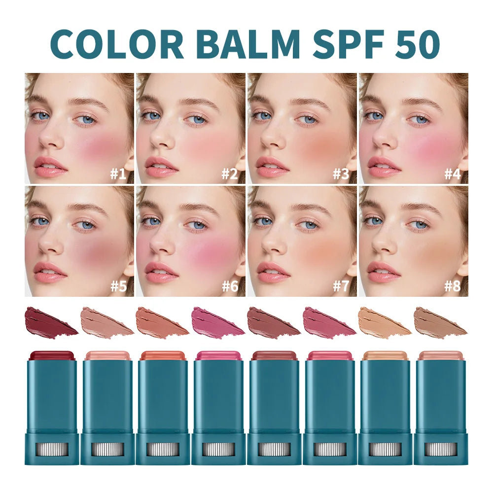 Outdoor Makeup SPF 50 Blush Balm Stick for Sun Protection and Color - 1