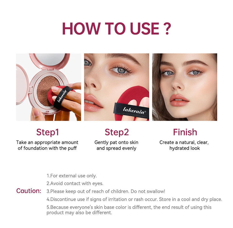 Korean makeup Super Fit Cushion Foundation with waterproof cover.
