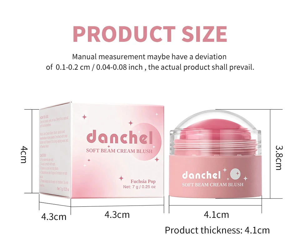 Daily Makeup Soft Cream Blush Long Wearing Multi Use Smooth Texture