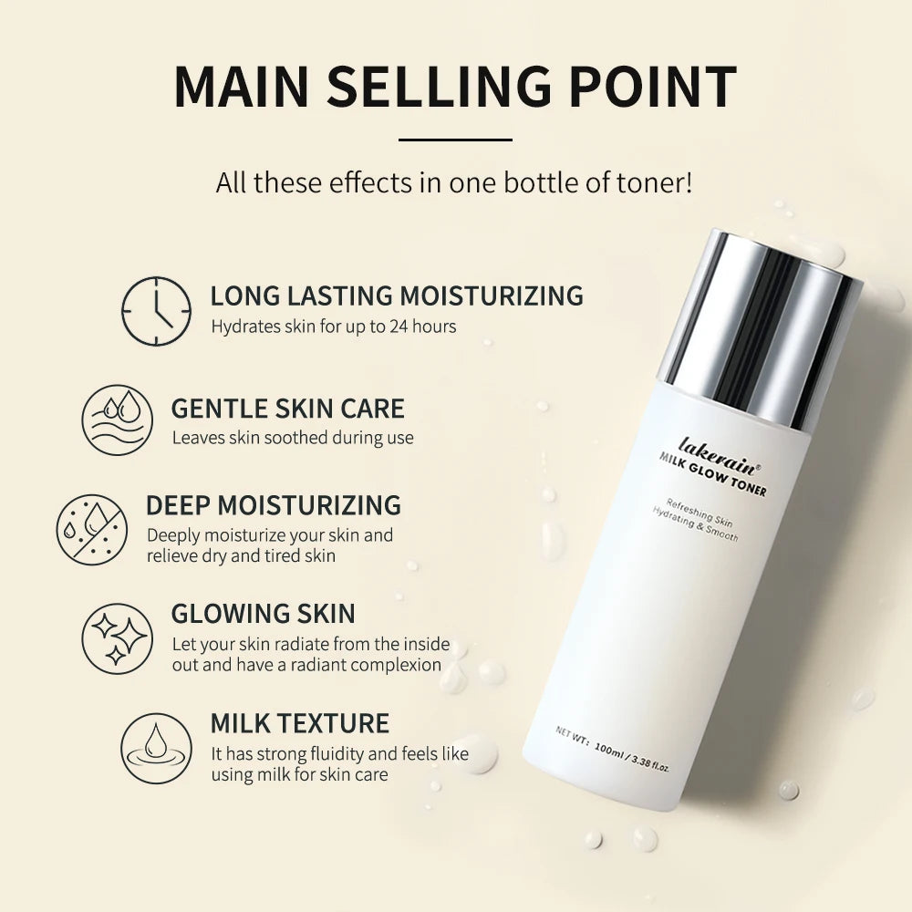 Daily Skin Care Milk Glow Toner for Dry And Tired Skin Hydration