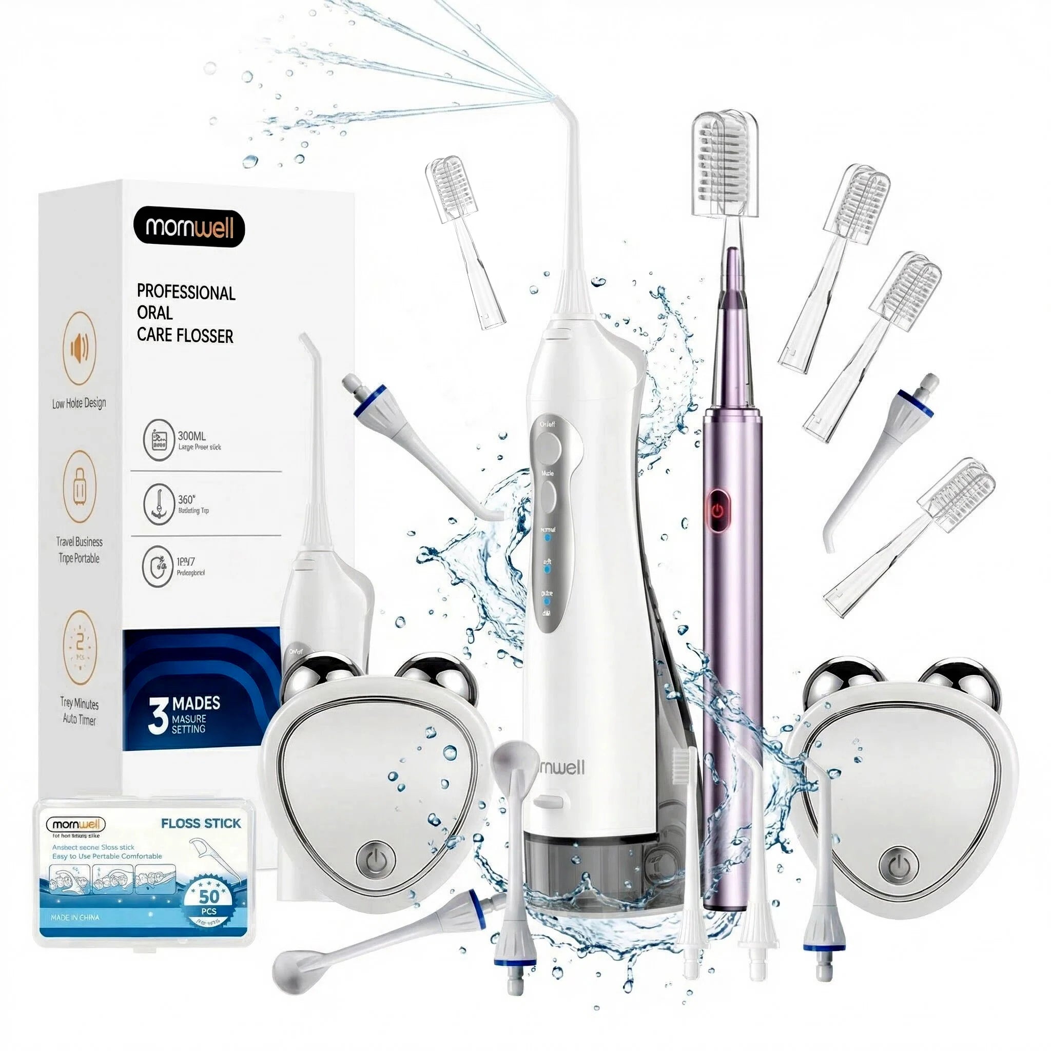 Bathroom Oral Care Kit Water Flosser and Electric Toothbrush Set - 1