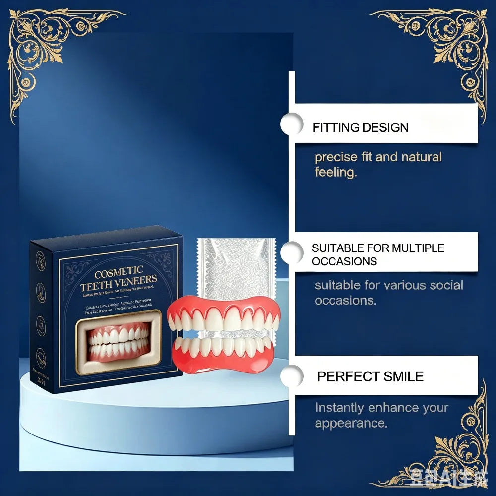At Home Moldable Silicone Dentures Full Set for Custom Comfort Fit