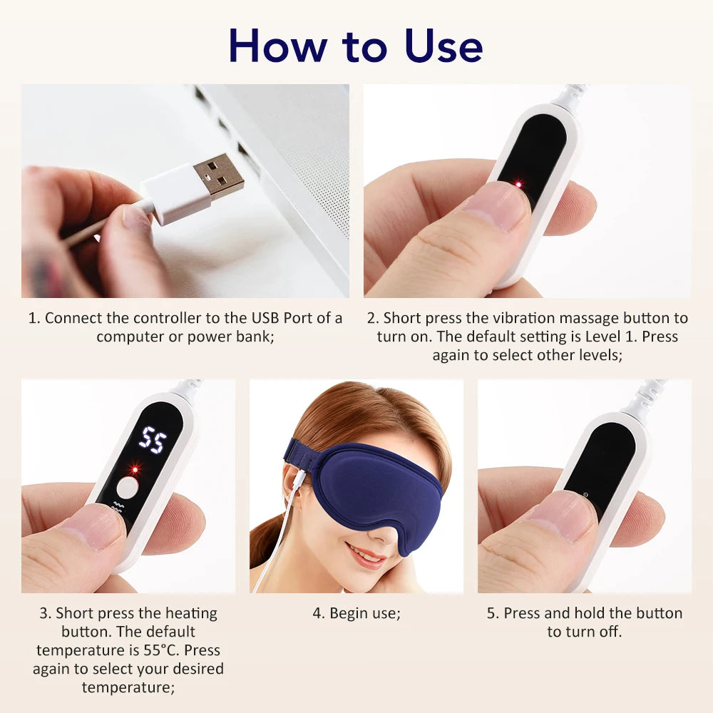 Travel Office Relaxation Heated Sleep Mask for Soothing Eye Care