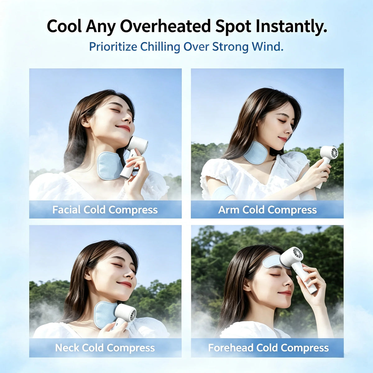 Traveling Outdoor Stay Cool Mini Handheld Ice Cooler Turbo Fan Portable