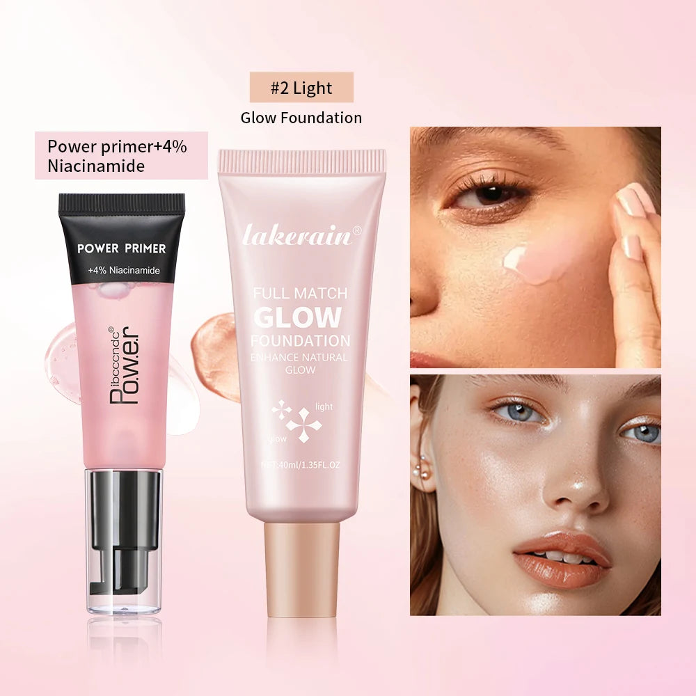 Daily Makeup Routine Primer Gel And Glow Foundation Kit For Radiance - 1