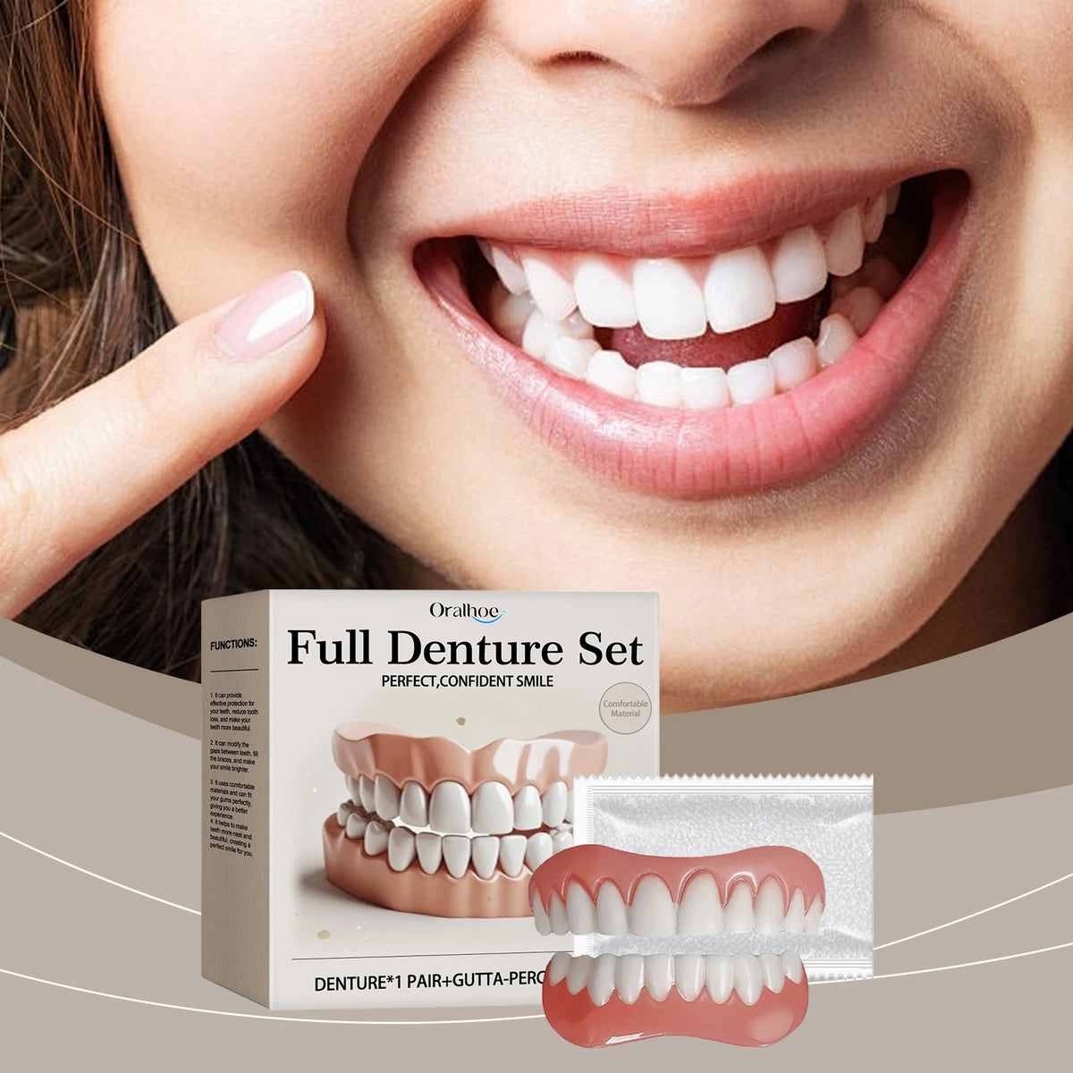 Bright Smile Denture Set for Restoring Missing Teeth and Brighter Smiles
