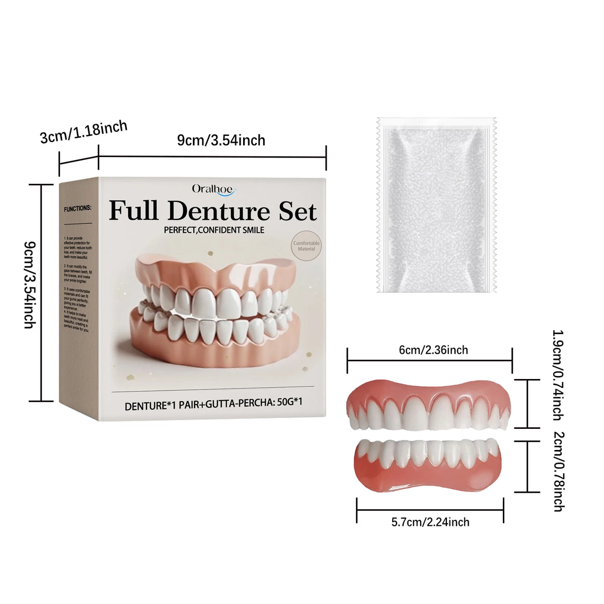 Bright Smile Denture Set for Restoring Missing Teeth and Brighter Smiles