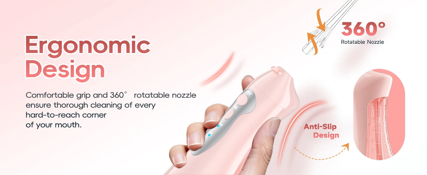 Bathroom Oral Care Water Flosser with Rechargeable Battery and 300ML Tank - 9