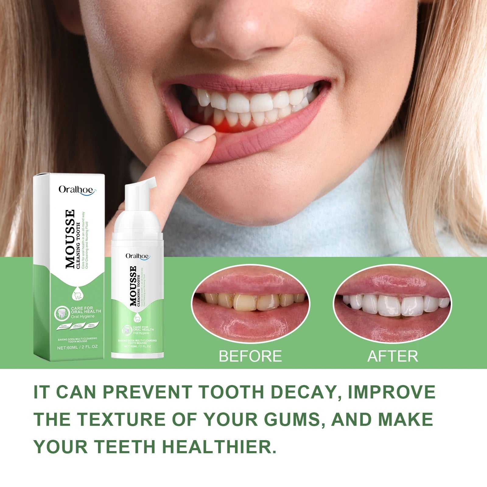 Daily Routine Whitening Foaming Toothpaste for Stain Removal and Fresh Breath - 8
