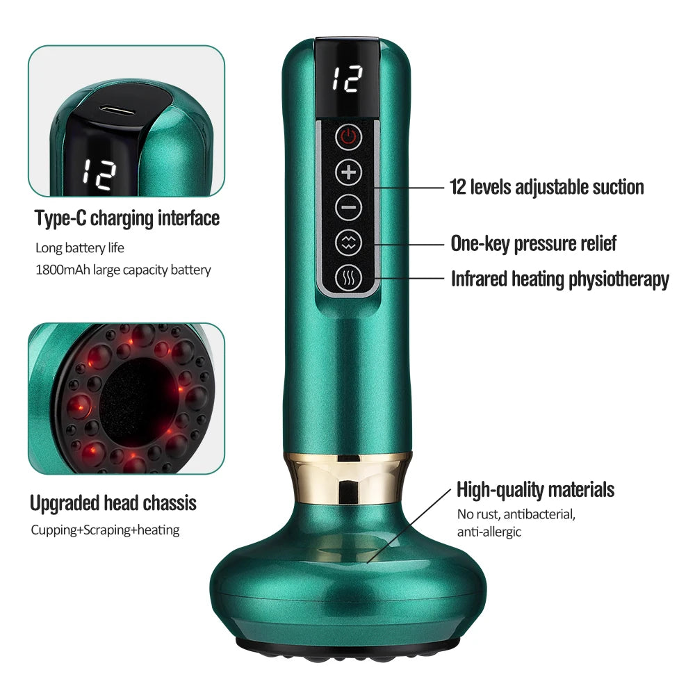 Home relaxation electric cupping massager for soothing body muscle ache