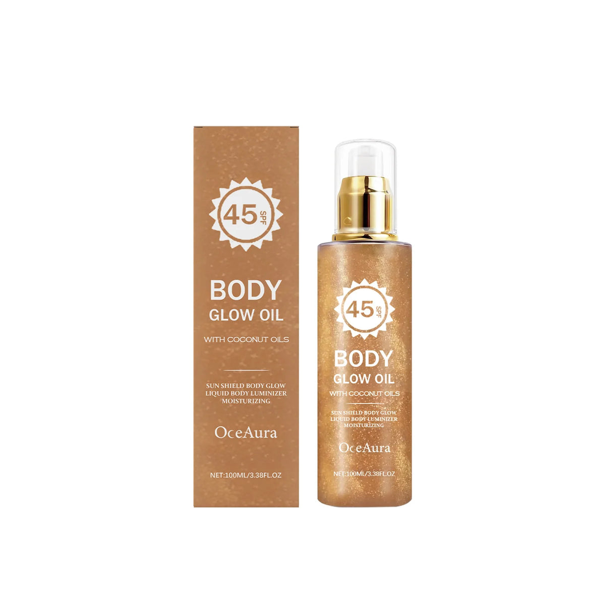 Beach days glowing body oil with SPF 45 coconut protection