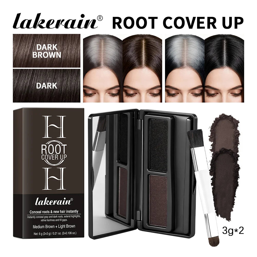 Root cover up hair powder for instant gray coverage and fuller hairlines
