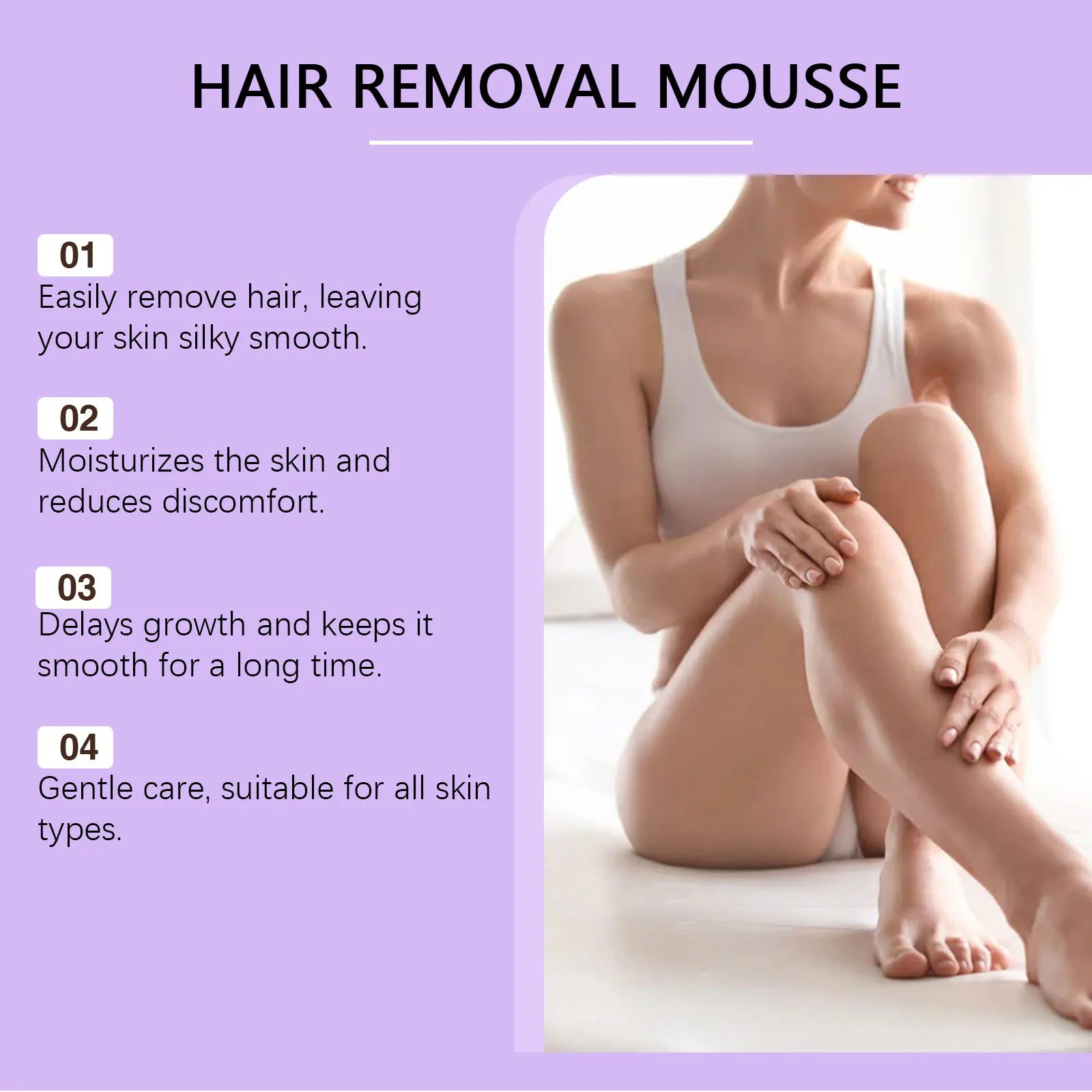 Smooth Skin Hair Removal Mousse for Painless and Easy Body Grooming - 10