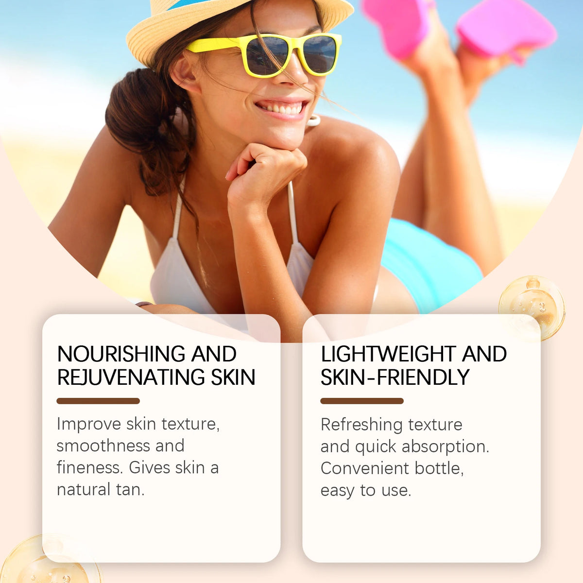 Beach Outdoor Coconut Oil Dark Tanning Oil for Deep Golden Glow