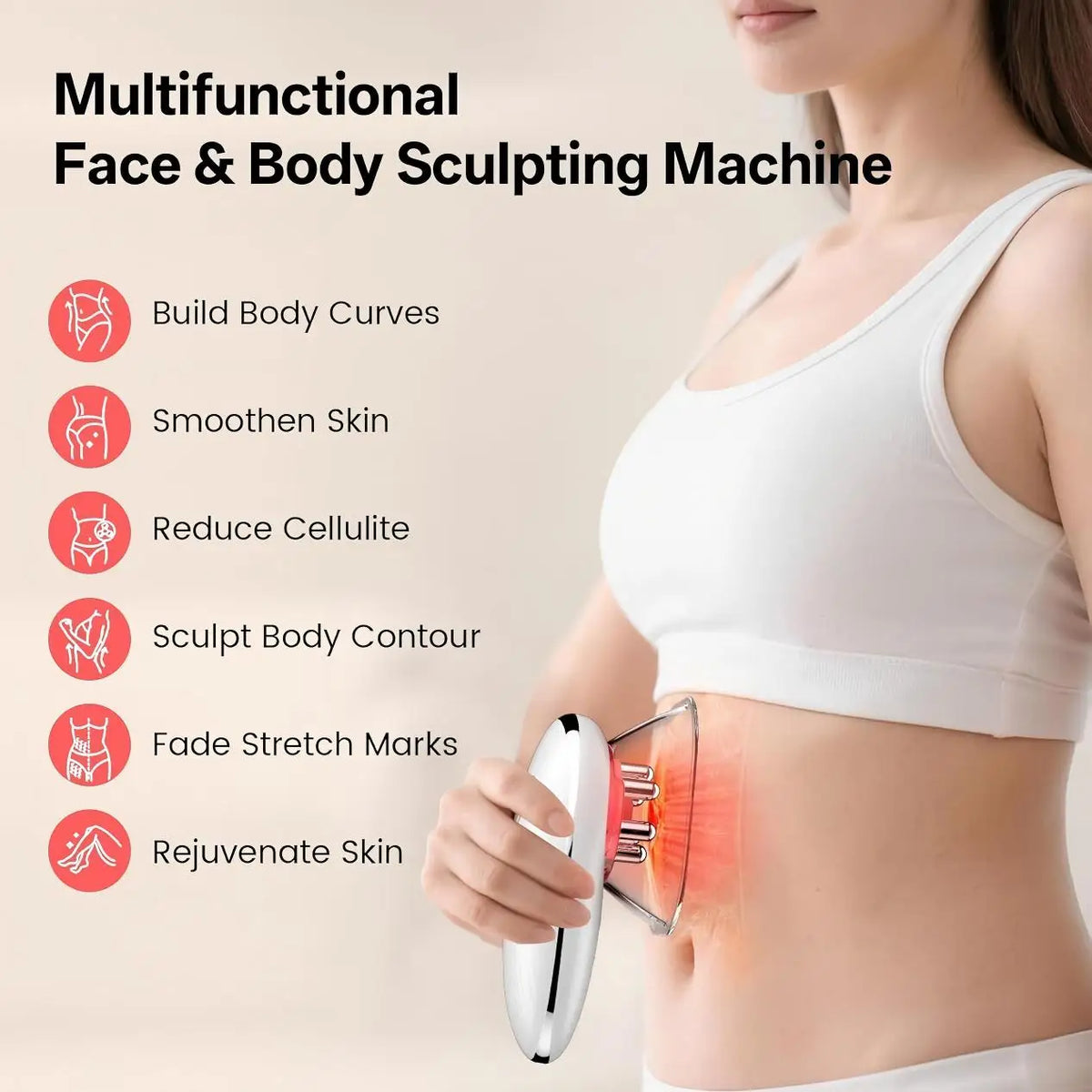 At home body sculpting massager for cellulite reduction and skin tightening
