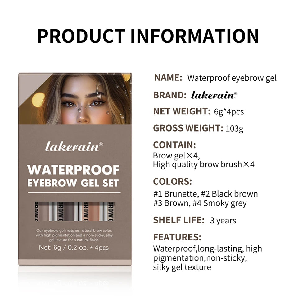 Daily Makeup Routine Waterproof Eyebrow Gel Set for Natural Long-Lasting Wear - 13