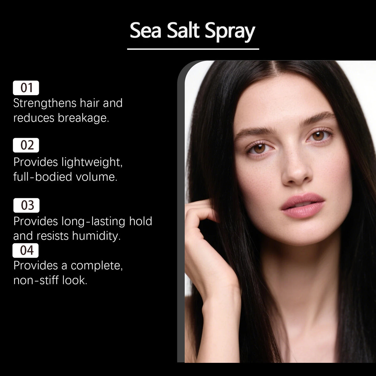 Daily styling sea salt hair spray for effortless beach waves and hold