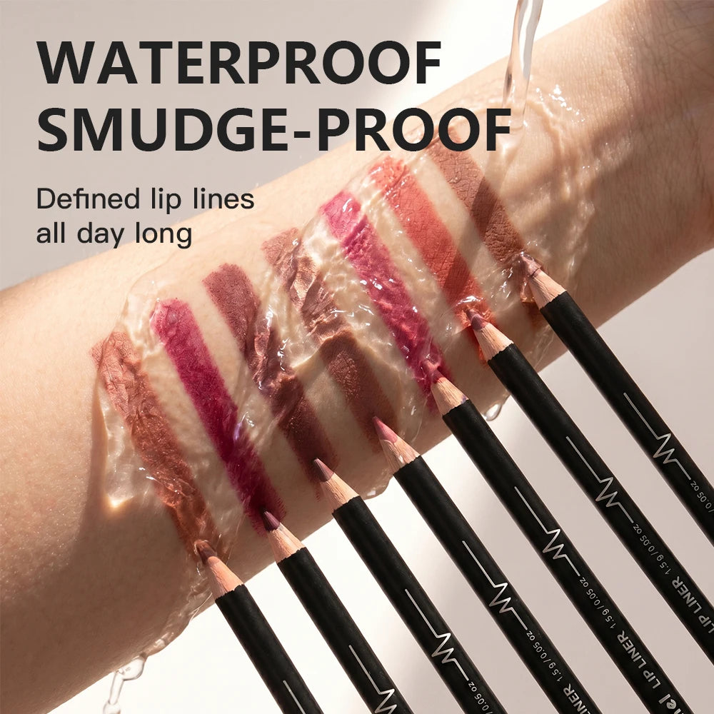 Daily Makeup Lip Liner Pencil Set for Long Lasting Waterproof Definition - 6