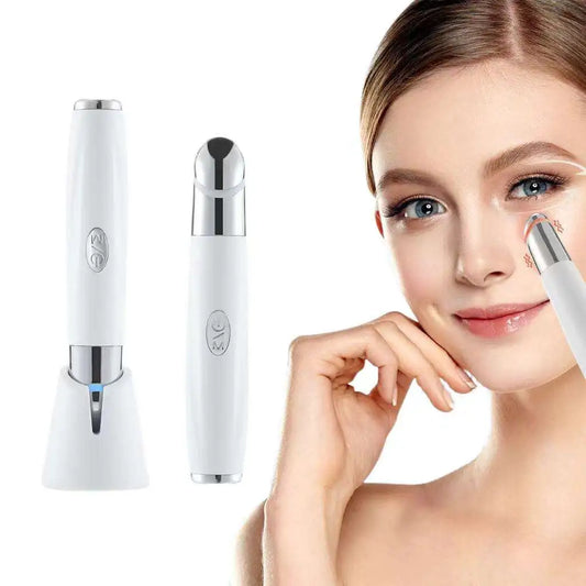 Skincare routine eye massager wand for dark circles and puffiness