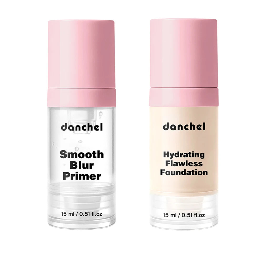 Daily Makeup Routine Primer and Liquid Foundation Set for Flawless Skin - 6