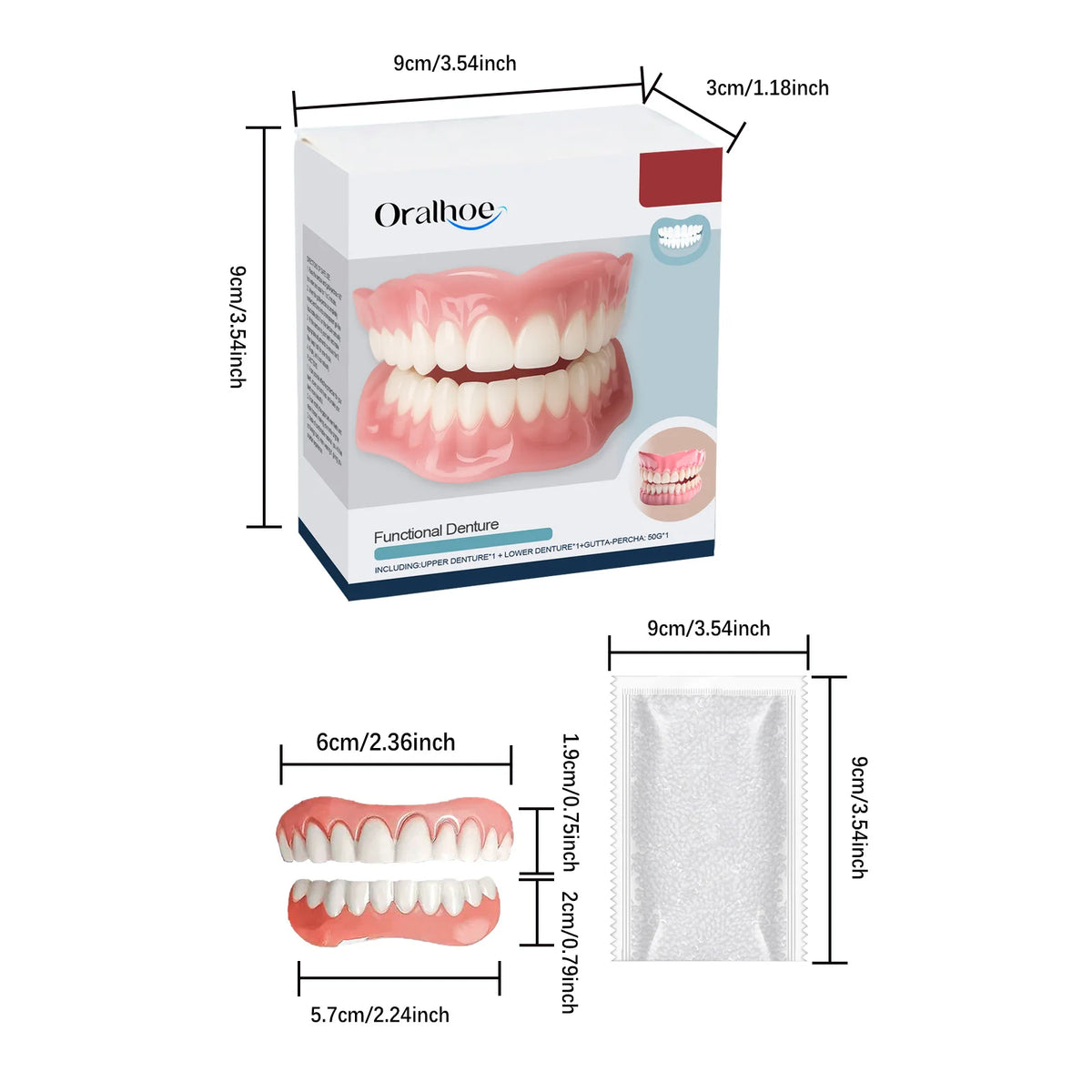 Daily Smile Soft Silicone Denture Kit For Natural Missing Teeth Repair