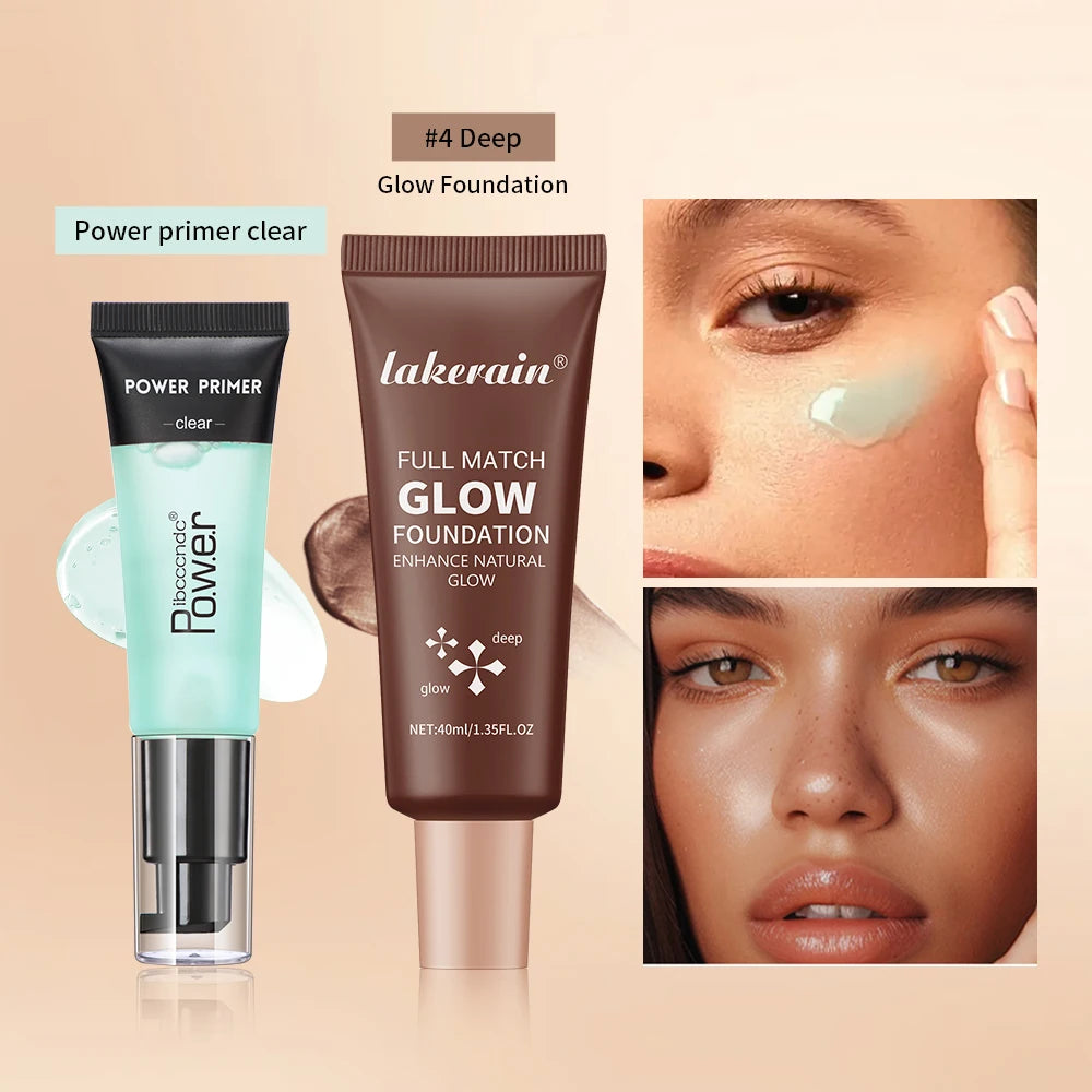 Daily Makeup Routine Primer And Glow Foundation Makeup Kit Combo