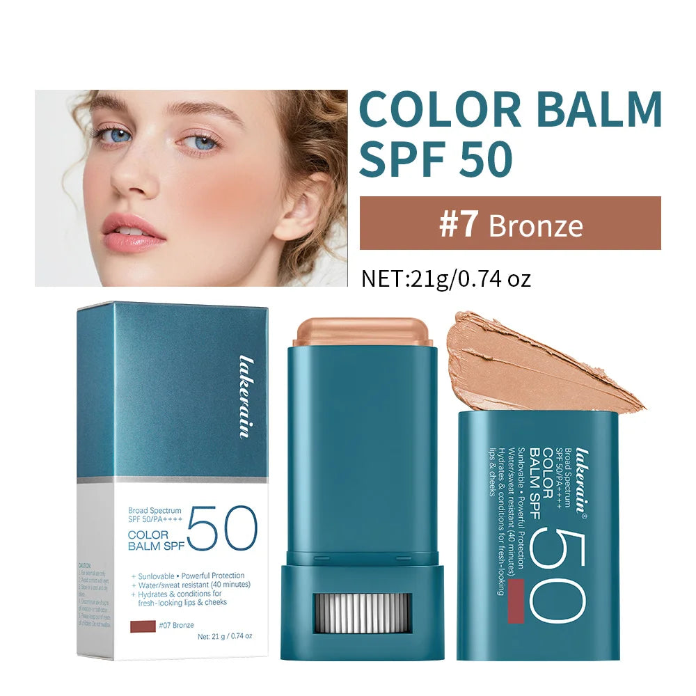 Outdoor Makeup SPF 50 Blush Balm Stick for Sun Protection and Color - 26