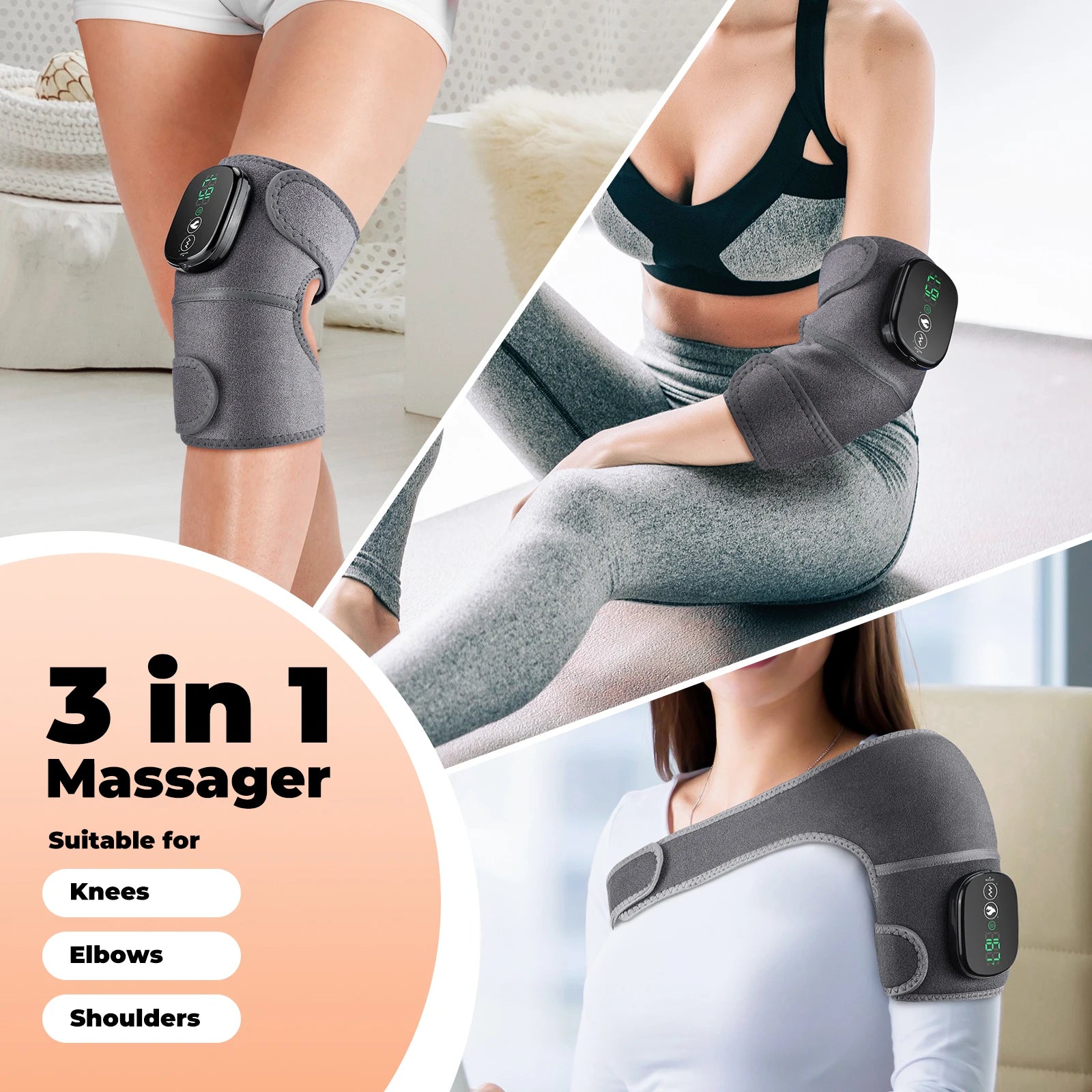 Winter Sports Heated Knee Massager Cordless Heating Pad - 3