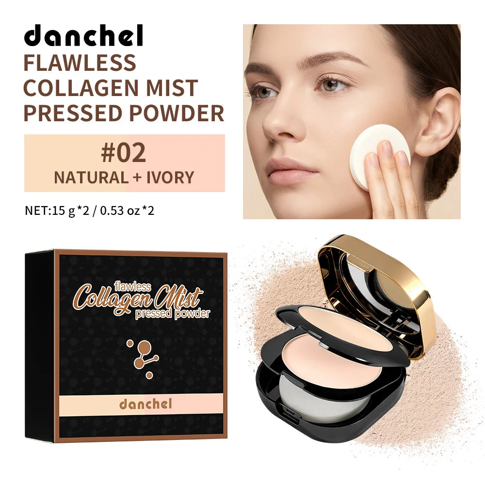 Daily Makeup Routine Flawless Collagen Pressed Powder Matte Finish - 21