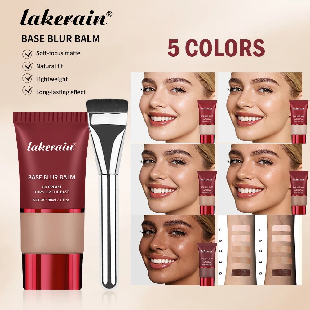 Daily Makeup Blur Base Balm and Dual Brush Set for Smooth Finish - 7